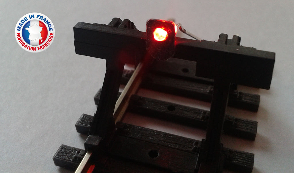 FEU01-1/72-Lot de 10 feux de heurtoir avec led rouge